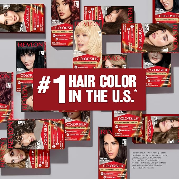 Revlon ColorSilk with Bond Repair Complex, Blonde Permanent Hair Color, 100% Gray Coverage, Ammonia Free Hair Dye, Vegan Keratin, 81 Light Blonde (Pack of 3)