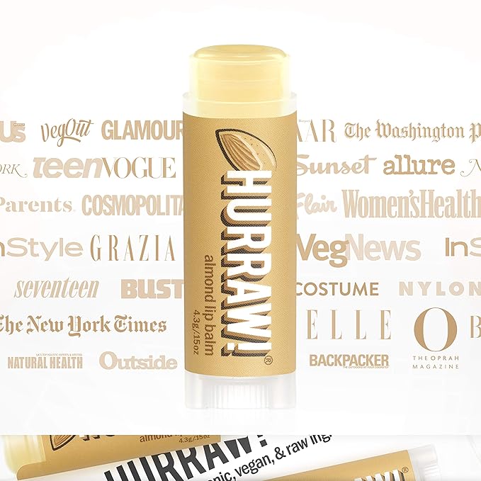 Hurraw! Almond Lip Balm, 3 Pack: Palm