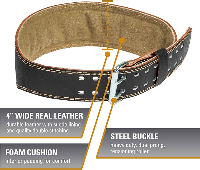 Harbinger Harbinger Padded Leather Belt Black