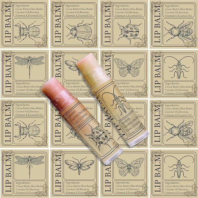 CRASPIRE Lip Balm Labels 80pcs Homemade Candle
