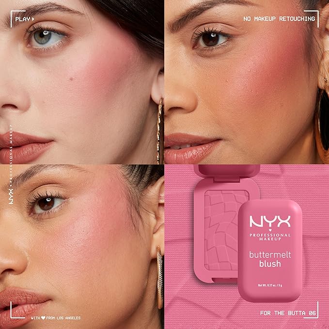 NYX PROFESSIONAL MAKEUP Buttermelt Powder Blush, Fade and The Butta