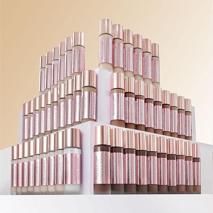 Revolution Beauty, Conceal & Define Foundation, Full Coverage, Tones, . 0.8 Fl.Oz