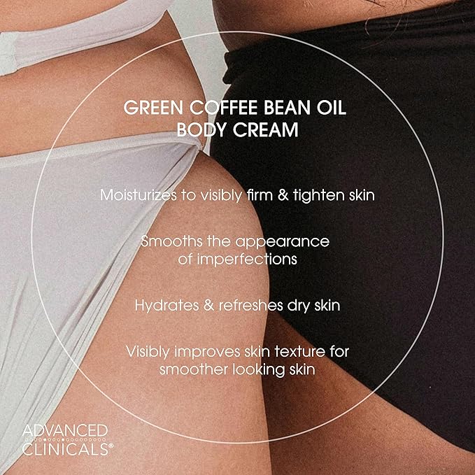 Advanced Clinicals Retinol Body Cream + Green Coffee Bean Oil Thermo - Firming Body Lotion 2pc Skincare Set For Women & Men | Body & Face Moisturizer Set Helps Improves Appearance Of Crepey Skin, 2PC