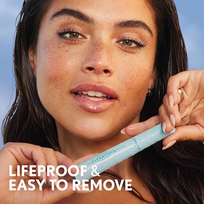 CoverGirl Lash Blast Cleantopia, Waterproof Mascara, Aloe Leaf Extract, Vitamin E & Ceramide, Gentle Formula, Volumizing, Long-Wearing, Transfer-Proof, Black/Brown, 1 Count