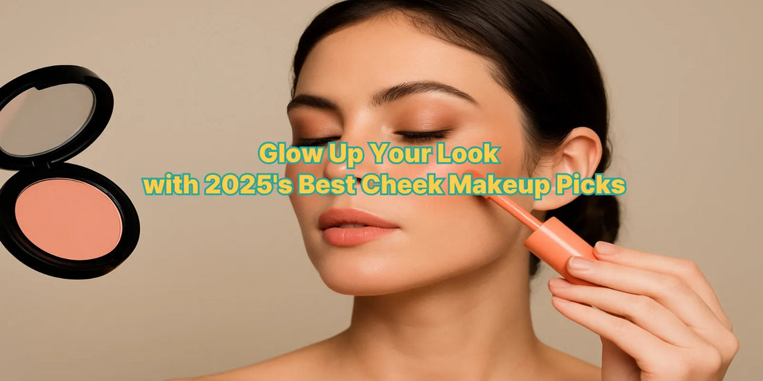 A woman applying peach liquid blush to her cheeks with a makeup wand, showcasing natural glow and perfect cheek makeup for a radiant look.