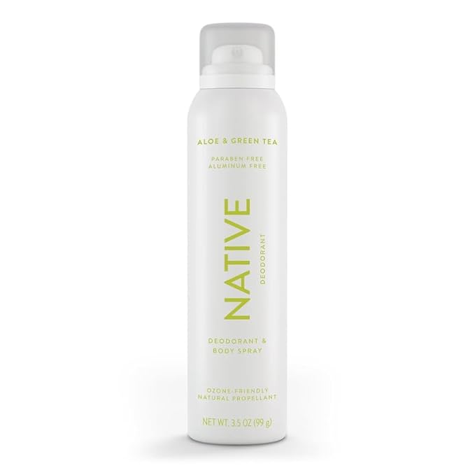 Native Deodorant & Body Spray Contains Naturally Derived Ingredients | Deodorant for Women and Men, All Day Odor Protection, Aluminum and Hydrocarbon Propellant Free | Aloe & Green Tea