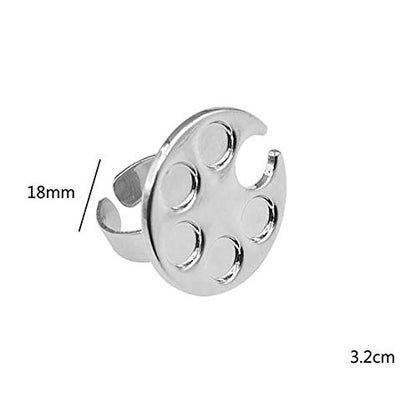 2 Pieces Nail Art Palette Finger Rings, Mini