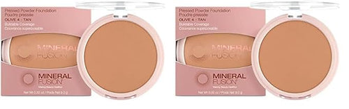 Mineral Fusion Pressed Powder Foundation, Olive 4, 0.32 Ounce (Pack of 2)