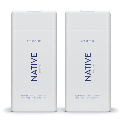 Native Body Wash for Men & Women, Seasonal | Sulfate, Paraben, and Dye Free, with Naturally Derived Clean Ingredients Leaving Skin Soft and Hydrating, Unscented 18 oz - 2 Pk