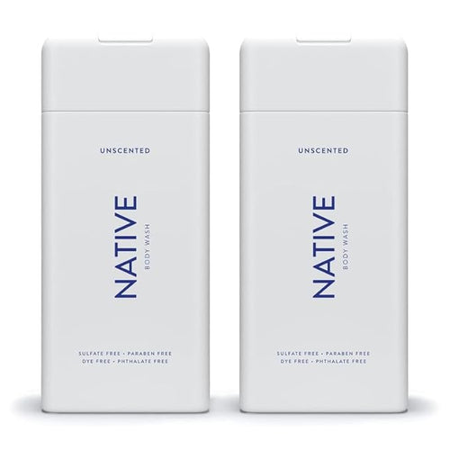 Native Body Wash for Men & Women, Seasonal | Sulfate, Paraben, and Dye Free, with Naturally Derived Clean Ingredients Leaving Skin Soft and Hydrating, Unscented 18 oz - 2 Pk