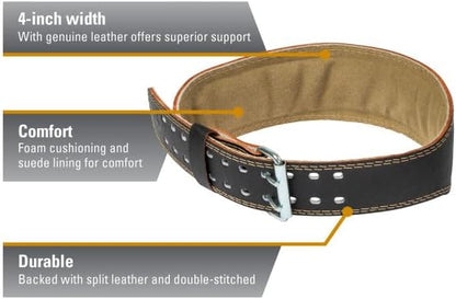 Harbinger Harbinger Padded Leather Belt Black