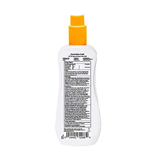 Australian Gold Extreme Sport Spray Gel Sunscreen SPF 30, 8 Ounce | Broad Spectrum | Sweat & Water Resistant | Non-Greasy | Oxybenzone Free | Cruelty Free