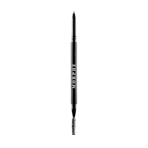 Morphe Micro Dual Eyebrow Pencil - Dual-Ended Brow Pencil Featuring a Retractable, Ultra-Precise, Pointed Tip - Richly Pigmented, Smooth-Gliding, Long-Lasting Wax Formula - Praline (0.003 oz)