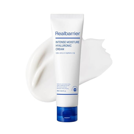 Real Barrier | Intense Moisture Hyaluronic Cream | Panthenol Skin Barrier Repair Face Cream | Hyaluronic Acid Moisturizing Face Lotion | Face Moisturizer for Dry & Sensitive Skin | 2.02 fl oz (60ml)