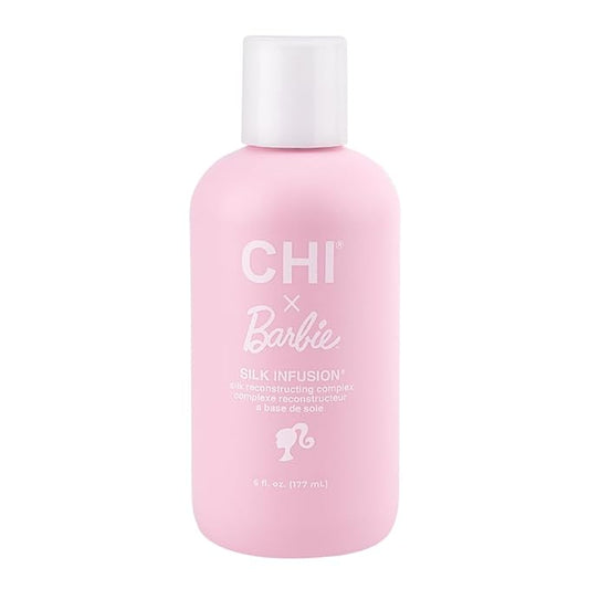 CHI x Barbie Silk Infusion, Reconstructing Leave-In Treatment For Strengthening Hair, Adds Shine & Protects From Heat, Paraben & Cruelty-Free, 6 Oz