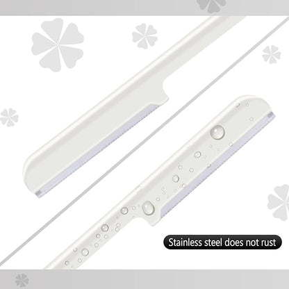 10 Pieces Women's Facial Razor Eyebrow Shaver Razor Brow Shaper Eyebrow Trimmer Dermaplaner Shaping Tool with Cover (White)