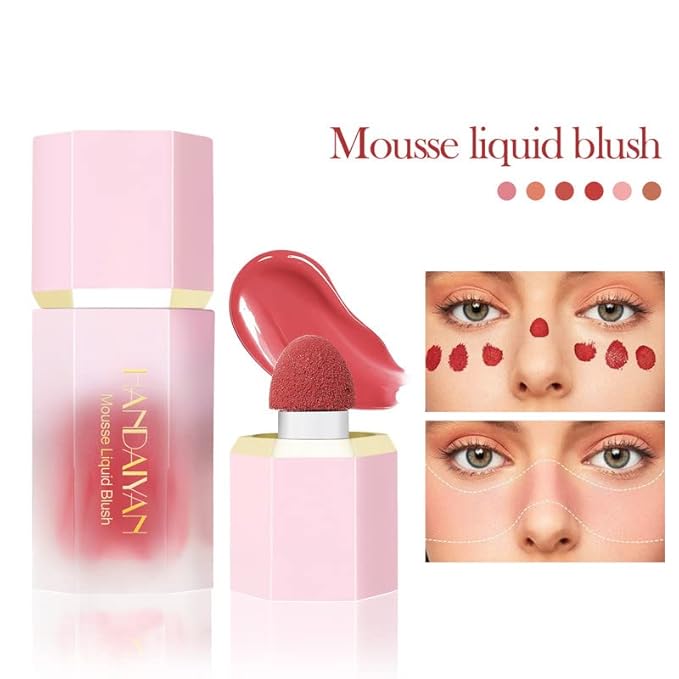 AKARY Soft Cream Blush Makeup, Velvet Mousse Liquid 06 Chocolate