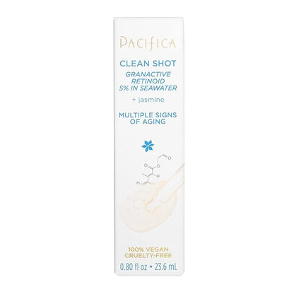 Face Serum by Pacifica - Clean Shot Granactive Retinoid 5% Solution – Anti-Aging Facial Serum with Advanced Retinoid Complex for Fine Lines & Smoother Texture, Vegan & Cruelty-Free, 0.8 Oz