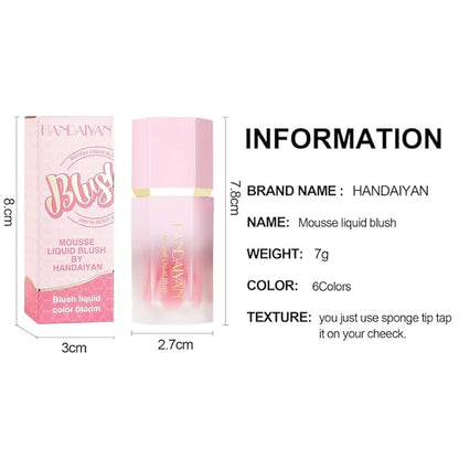 AKARY Soft Cream Blush Makeup, Velvet Mousse Liquid 06 Chocolate