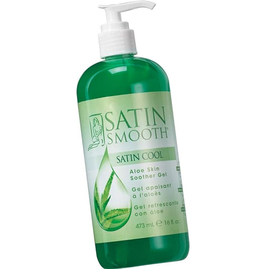 SATIN SMOOTH Satin Cool Aloe Vera Skin Soother Gel | Reduce Redness and Soothe Irritated Skin | Post-Wax Soothing Formula | 16 Fl. Oz.