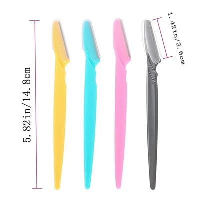 Facial Razor, 64 Pcs Eyebrow Shavers for Women, Multipurpose Exfoliating Dermaplaning Tools for Face With Precision Cover, 4 Colors