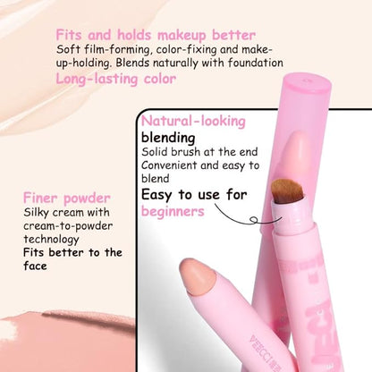 Blush Stick - Precise Makeup Stick with Brush, & Concealer