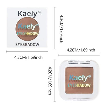 Kaely Pressed Single Eyeshadow Makeup, Rosy Brown Matte Highly Pigmented Monochrome Eye Shadow Palette, Waterproof Neutral Powde Mini Eyeshadow, sombras para ojos, Lightweight Blendable, 14