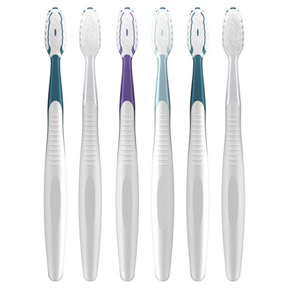 Oral-B Pro Health CrossAction All in One Soft Toothbrushes, Deep Plaque Fighter, Rounded Bristles Gentle on Teeth, Tongue and Cheek Cleaner, Gum Stimulators, 6 Count, Tooth Brush Pack