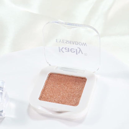Kaely Pressed Single Eyeshadow Makeup, Champagne Gold Sparkle Highly Pigmented Monochrome Eye Shadow Palette, Waterproof Neutral Powde Mini Eyeshadow, sombras para ojos, Lightweight Blendable, 01