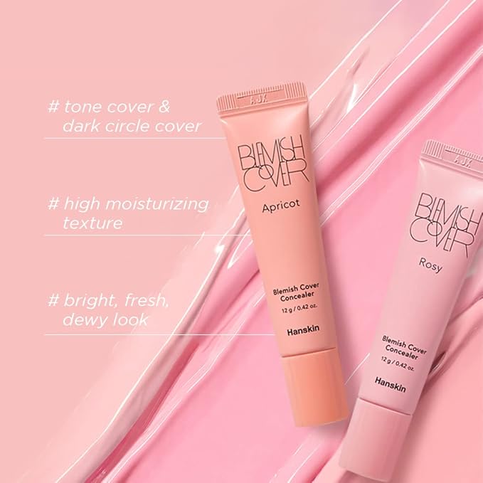 Hanskin Rosy Blemish Cover, Full Coverage Color Correcting 12g