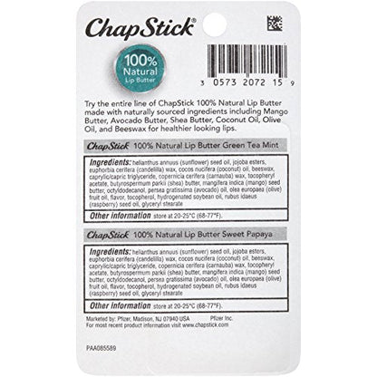 ChapStick 100% Natural Lip Butter Green Oz