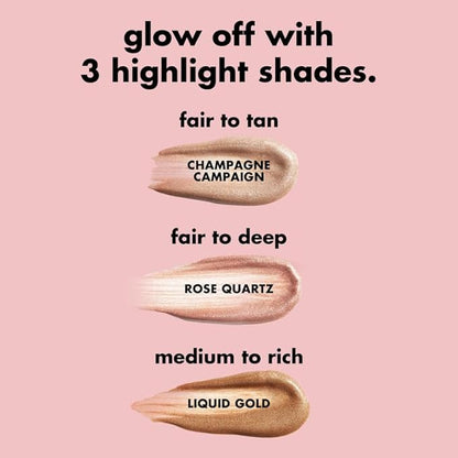 e.l.f. Halo Glow Highlight Beauty Wand, Liquid Highlighter Cruelty-free,Champagne Campaign