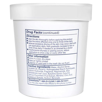 Clearasil Acne Treatment Facial Cleansing Pads, Stubborn Acne Control 5-in-1 Daily Pads, 90 Pads (Pack of 3)