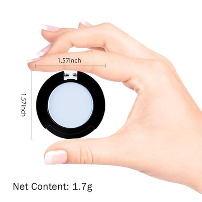 Light Blue Single Matte Eyeshadow Makeup, Cream to Powder Monochrome Eye Shadow for Older Women, Daily Evening Girls Eyeshadow Palette Gift, sombras para ojos, Mini Vegan Travel Eye, #14