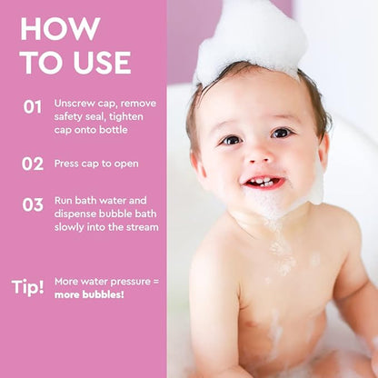 Puracy Bubble Bath for Children, Gently Scented with Real Lavender & Vanilla, 98.75% Natural Baby Bubble Bath, Plant-Based Moisturizers for All Skin Types, Tear-Free for Daily Use, 12 Fl Oz