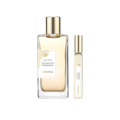 Lavanila Pure Vanilla Perfume Set for Women (1.7 Fl Oz + 10ml Roller-Ball) - Pure Madagascar Vanilla Fragrance, Clean and Natural Eau de Parfum Made In USA
