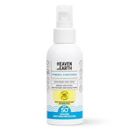 Natural and Vegan SPF 50+ Mineral Sunscreen for Full Body - Water Resistant (80 Minutes), Unscented, Titanium Dioxide FREE - Safe for Newborn and Whole Family - Non-Nano Best Sunscreen,100ml