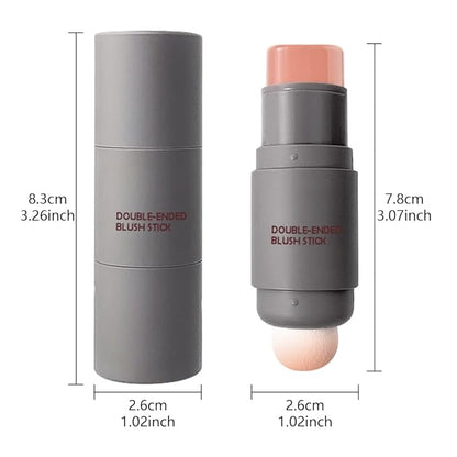 Cream to Powder Blush Stick, High Impact Color, Moisturizing Face Makeup (02#, 1 Count (Pack of 1))