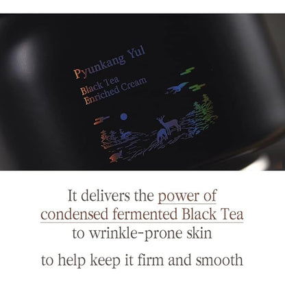 Pyunkang Yul [PKY] Black Tea Enriched Cream for Anti-aging, Condensed Nutrition for Fine Line Care with Kombucha, Ginseng Extract, Zero-Irritation, Korean Skincare (2.02 Fl. Oz, 60ml)