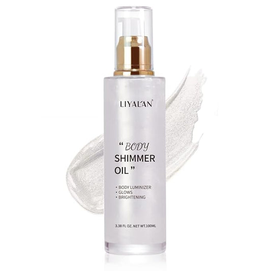 Liyalan Shimmer Body Oil Pearl White 5 Color Fl Oz)