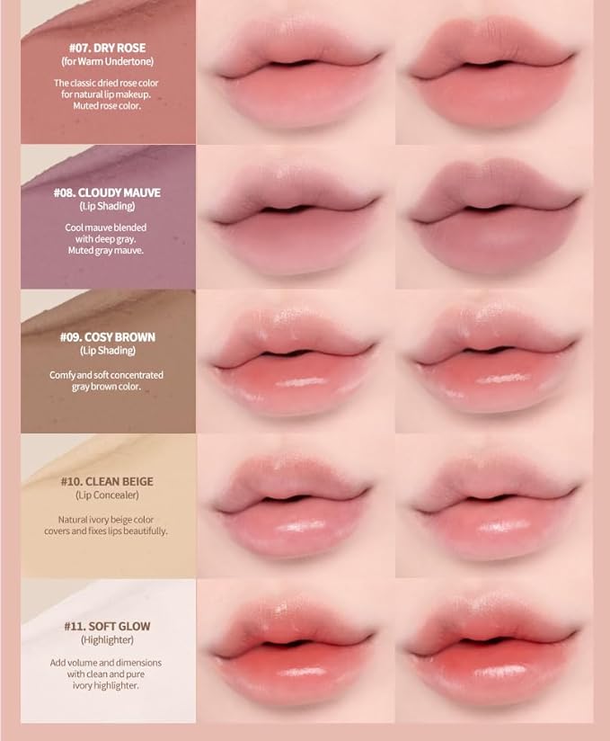 Heart Percent Dote On Mood Lip Pencil, Long-Lasting Creamy Lip Crayon Smooth Color Liner Retractable Lipstick Pencil 0.8g, #16. Brick Rose