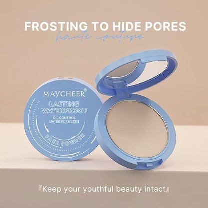 Oil Control Face Pressed Powder,Matte Smooth,Waterproof Long-Lasting Setting 0.35Oz
