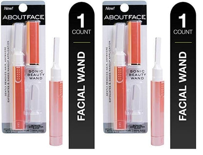 Kai About Face Sonic Beauty Wand with Bonus Eyebrow Shaper; Battery Operated Face Hair Remover; Face, Chin, & Lip Hair Remover, Face Hair Remover Tool for Women, Epilator for Men & Women (Pack of 2)