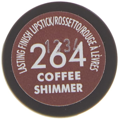 Rimmel Lasting Finish Lipstick - Up to 8 Hours of Intense Lip Color with Color Protect Technology and Exclusive Black Diamond Complex - 264 Coffee Shimmer, .14oz