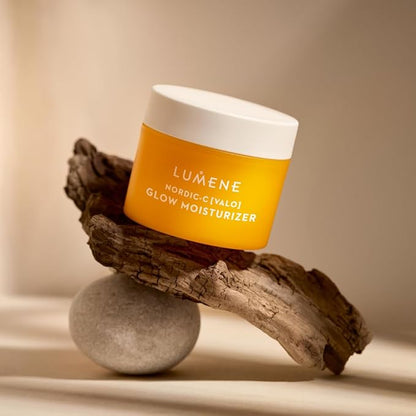 Lumene Nordic-C [Valo] Glow Moisturizer - Radiance Boosting Facial Moisturizer for Dry Skin - Enriched with Hyaluronic Acid & Vitamin C to Visibly Brighten + Plump Skin - 100% Vegan Skin Care (1.7 oz)
