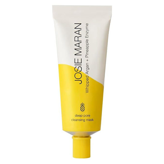 Josie Maran Whipped Argan + Pineapple Enzyme Deep Pore Cleansing Mask - Purifying Pore Mask With Nourishing Moroccan Argan Oil, 3 Essential Fatty Acids, & Squalane Oil (2 oz / 56 g)