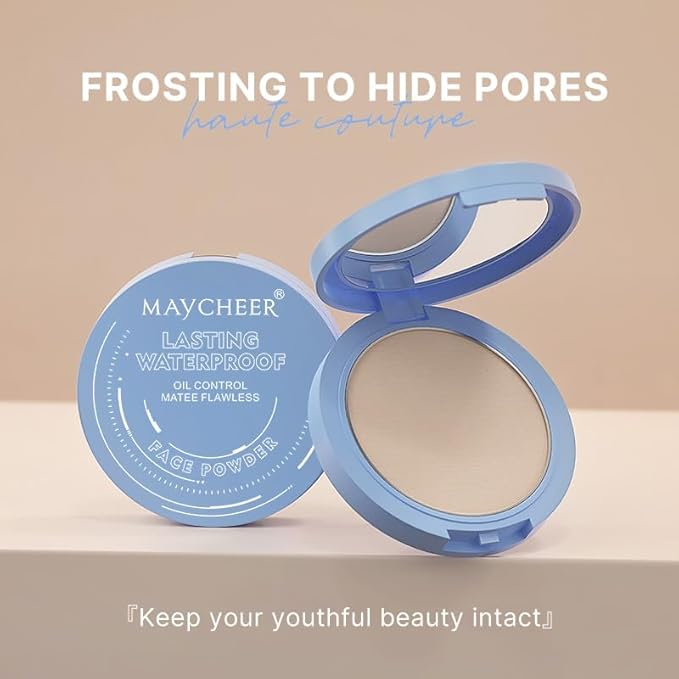 Oil Control Face Pressed Powder, Matte and Smooth White, ) 0.35Oz