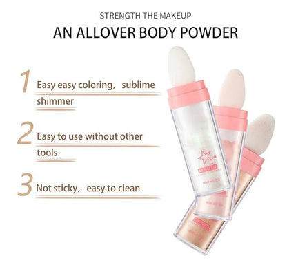 Glitter Powder Highlighter Makeup, Body Brightens the Natural Golden Brown)
