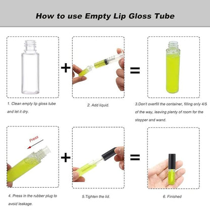 YITOU 50PCS Mini Empty Lipgloss Tube 1.8ml, Refillable Lipgloss