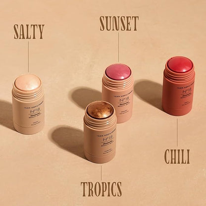 '+ Lux Unfiltered N°18 Illuminating Beauty Balm - Highlighter Stick with Mango Butter - Buildable and Blendable Highlighter Makeup Stick - Vegan & Cruelty Free - Salty (A Sheer Opal Gloss)